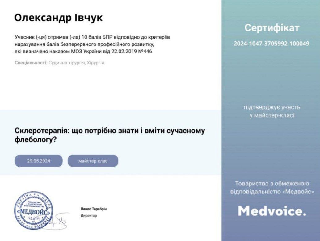 Сертифікат лікаря